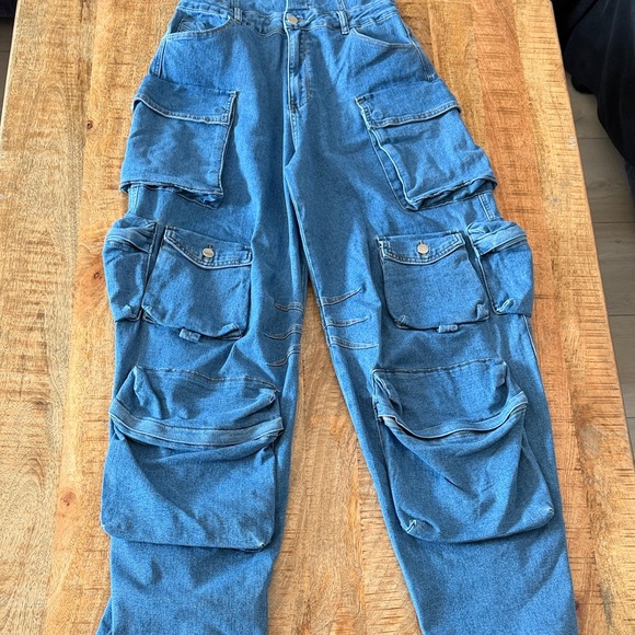 Denim jumpsuit with pockets - Picture 3 of 11